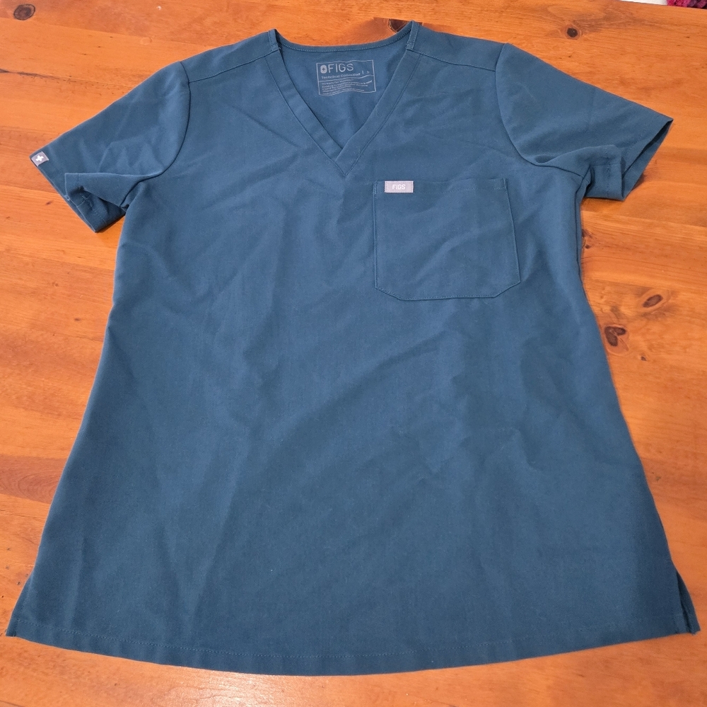 FIGS Catarina One-Pocket Scrub Top Size Small Dark Blue Womans